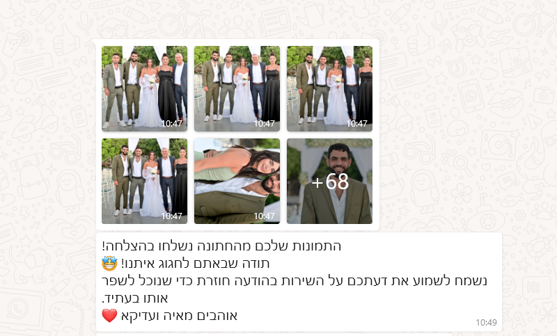 PiciMe - אלבום תמונות אישי בוואטסאפ לכל אורח | אטרקציה חדשנית ונוחה לאירועים