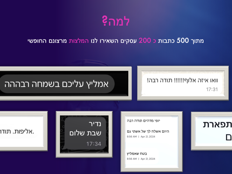 הסבר על כתבת תדמית לעסק 150 ₪